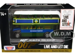 Double Decker Bus San Monique Transport James Bond 007 Live and Let Die 1973 Movie James Bond Collection Series Diecast Model Motormax 79846