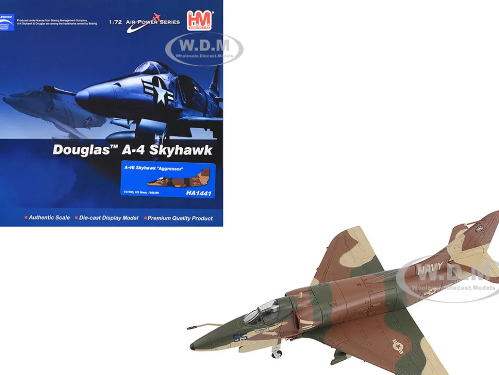 Douglas A-4E Skyhawk Aircraft "Aggressor, 151095" (1985/6) United States Navy "Air Power Series" 1/72 Diecast Model by Hobby Master