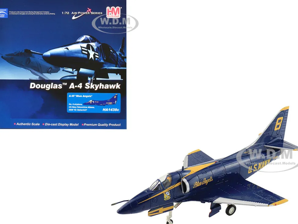 Douglas A-4F Skyhawk Aircraft "Blue Angels, Tokushima Airbase, Dr. Nakanishi, #8" (2008) United States Navy "Air Power Series" 1/72 Diecast Model by Hobby Master
