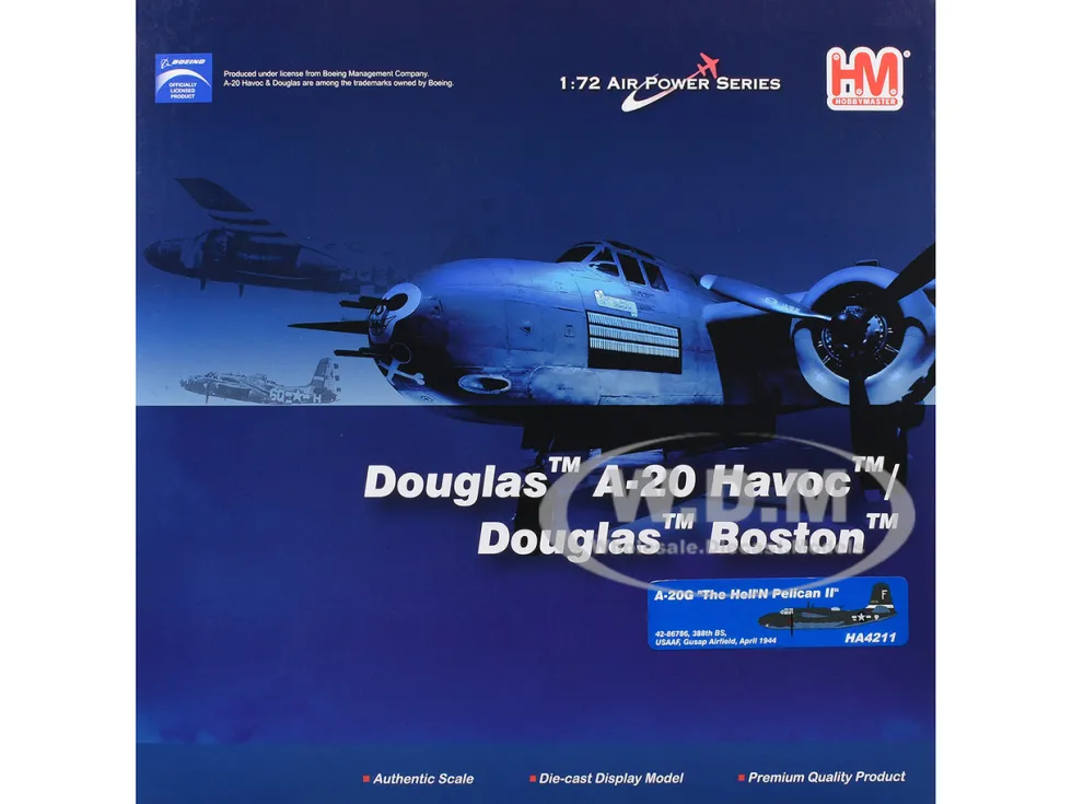 Douglas A-20G Havoc Aircraft "42-86786, Hell'N Pelican II, 388th Bomb Squadron, Gusap Airfield" (1944) United States Army Air Forces "Air Power Series" 1/72 Diecast Model by Hobby Master