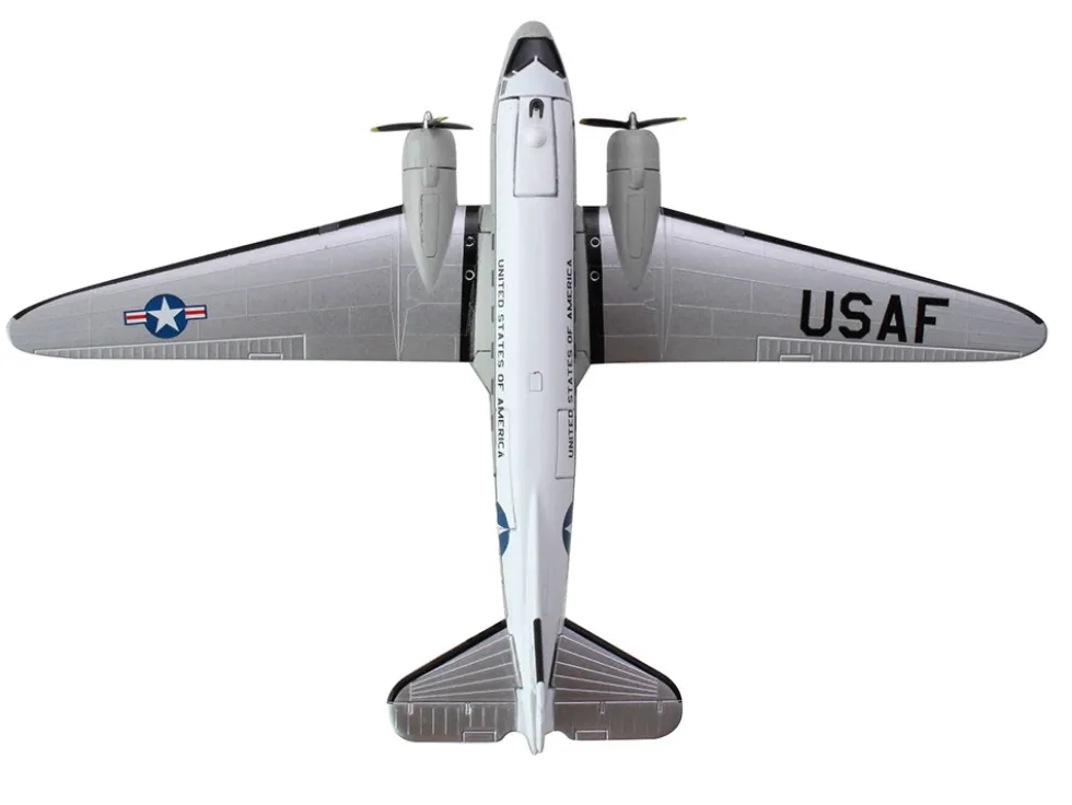 Douglas C-47 Skytrain Transport Aircraft "United States of America" United States Air Force 1/144 Diecast Model Airplane by Postage Stamp