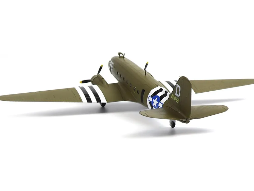 Douglas C-47 Skytrain Transport Aircraft "Night Fright, 79th Troop Carrier Squadron, 436th Troop Carrier Group, D-Day" (1944) United States Army Air Forces 1/100 Diecast Model