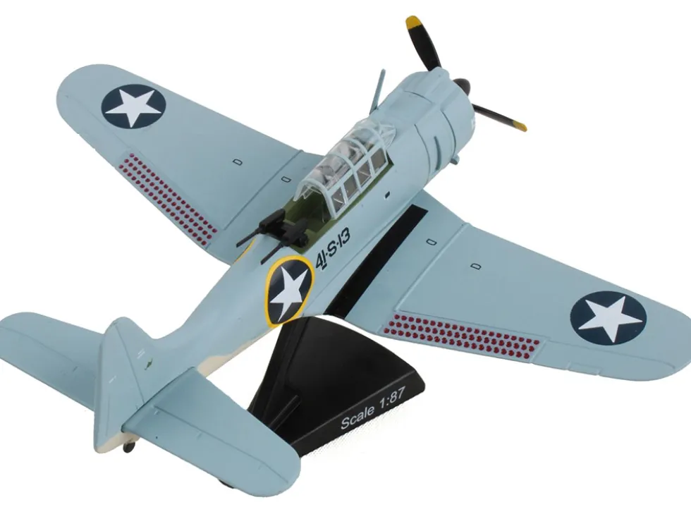 Douglas SBD 3 Dauntless Aircraft 4 1S 13 United States Navy 1/87 Diecast Model Airplane Postage Stamp PS5563-1