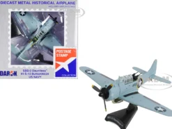 Douglas SBD 3 Dauntless Aircraft 4 1S 13 United States Navy 1/87 Diecast Model Airplane Postage Stamp PS5563-1