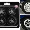 Drag Wheel and Tire Set of 4 pieces from "1957 Chevrolet 150 Gasser 'High Roller'" for 1/18 Scale Models by ACME