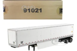 53' Dry Cargo Van Trailer White Transport Series 1/50 Diecast Model Diecast Masters 91021