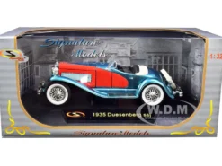 1935 Duesenberg SSJ Convertible Blue Red 1/32 Diecast Model Car Signature Models 32318
