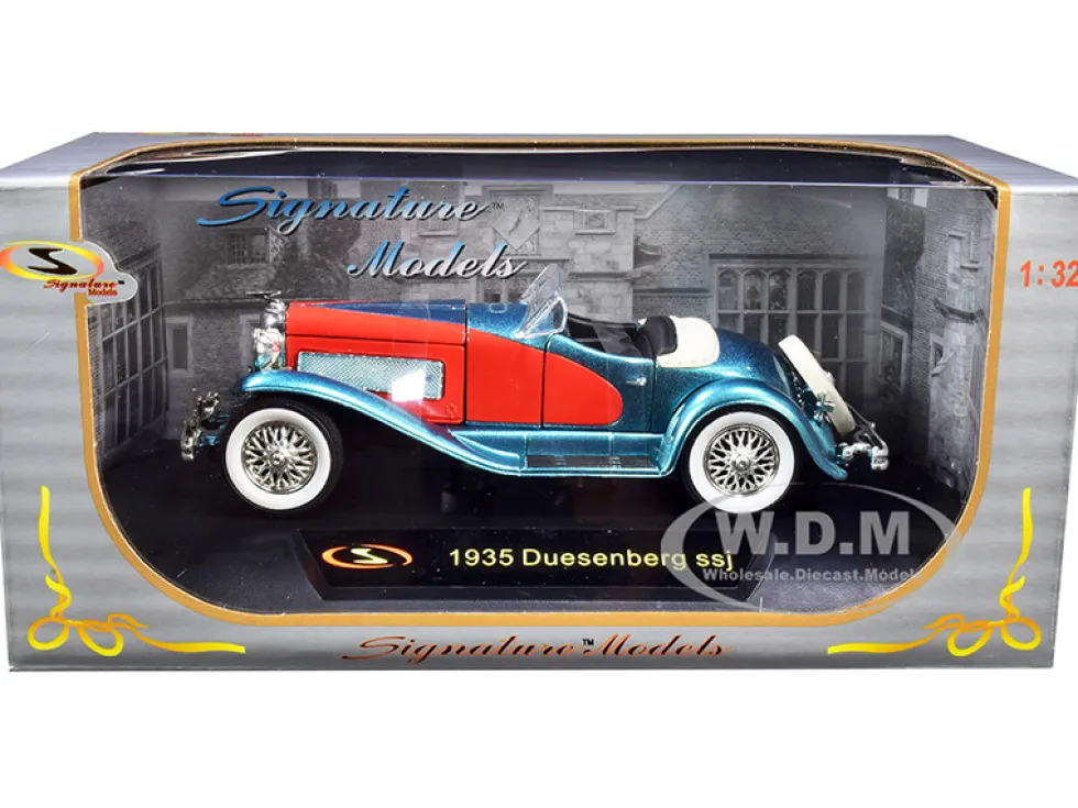 1935 Duesenberg SSJ Convertible Blue Red 1/32 Diecast Model Car Signature Models 32318