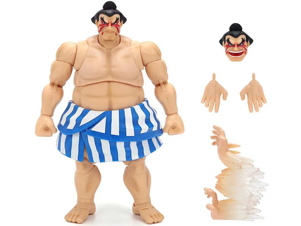 E. Honda 6.5" Moveable Figure with Accessories and Alternate Head and Hands "Ultra Street Fighter II: The Final Challengers" (2017) Video Game Model by Jada