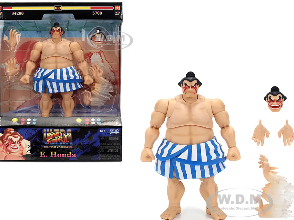 E. Honda 6.5" Moveable Figure with Accessories and Alternate Head and Hands "Ultra Street Fighter II: The Final Challengers" (2017) Video Game Model by Jada