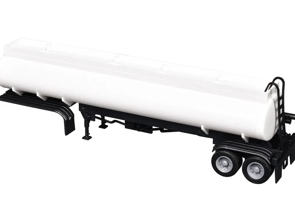 Elliptical Tanker Trailer White 1/87 (HO) Plastic Model by Promotex