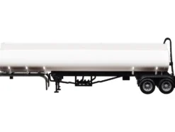 Elliptical Tanker Trailer White 1/87 (HO) Plastic Model by Promotex
