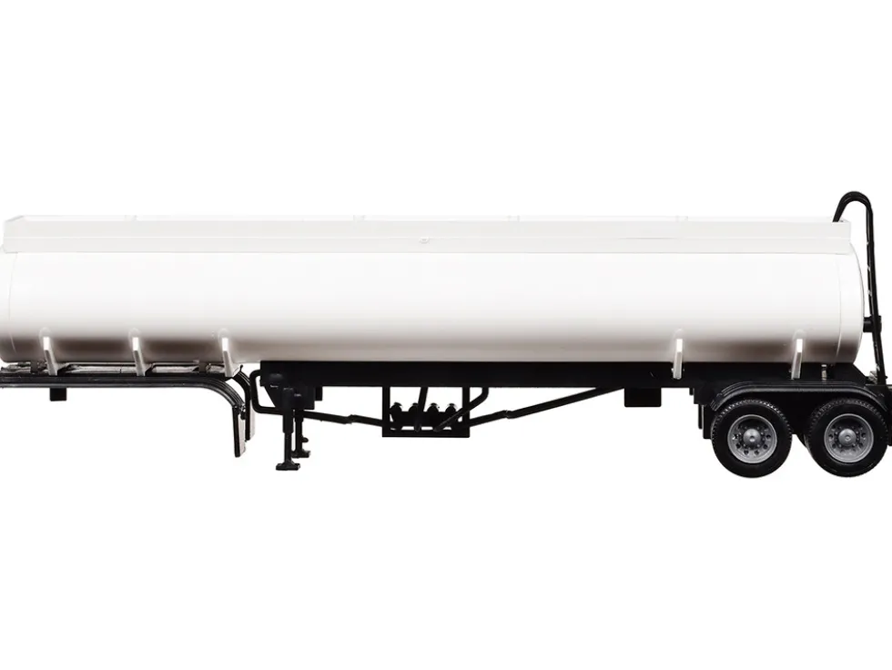 Elliptical Tanker Trailer White 1/87 (HO) Plastic Model by Promotex