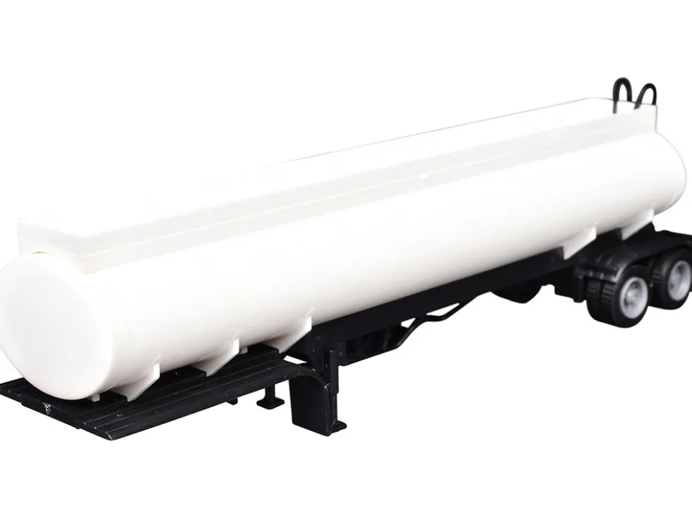 Elliptical Tanker Trailer White 1/87 (HO) Plastic Model by Promotex