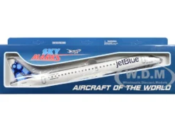 Embraer E190 Commercial Aircraft "JetBlue - Blueberries Livery" (N318JB) White with Blue Tail (Snap-Fit) 1/100 Plastic Model by Skymarks