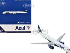 Embraer E195-E2 Commercial Aircraft "Azul Brazilian Airlines" (PS-AEH) White with Blue Tail 1/400 Diecast Model Airplane by GeminiJets