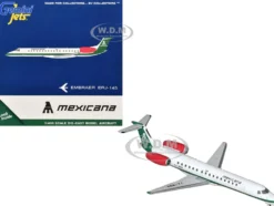 Embraer ERJ-145 Commercial Aircraft "Mexicana de Aviacion" (XA-MBR) White with Green Stripes 1/400 Diecast Model Airplane by GeminiJets