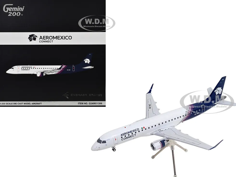 Embraer ERJ-190 Commercial Aircraft "Aeromexico Connect" (XA-IAC) White with Blue Tail "Gemini 200" Series 1/200 Diecast Model Airplane by GeminiJets