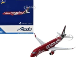 Embraer ERJ-175 Commercial Aircraft "Alaska Airlines/Horizon - Washington State Cougars" (N661QX) Red with Gray Tail 1/400 Diecast Model Airplane by GeminiJets
