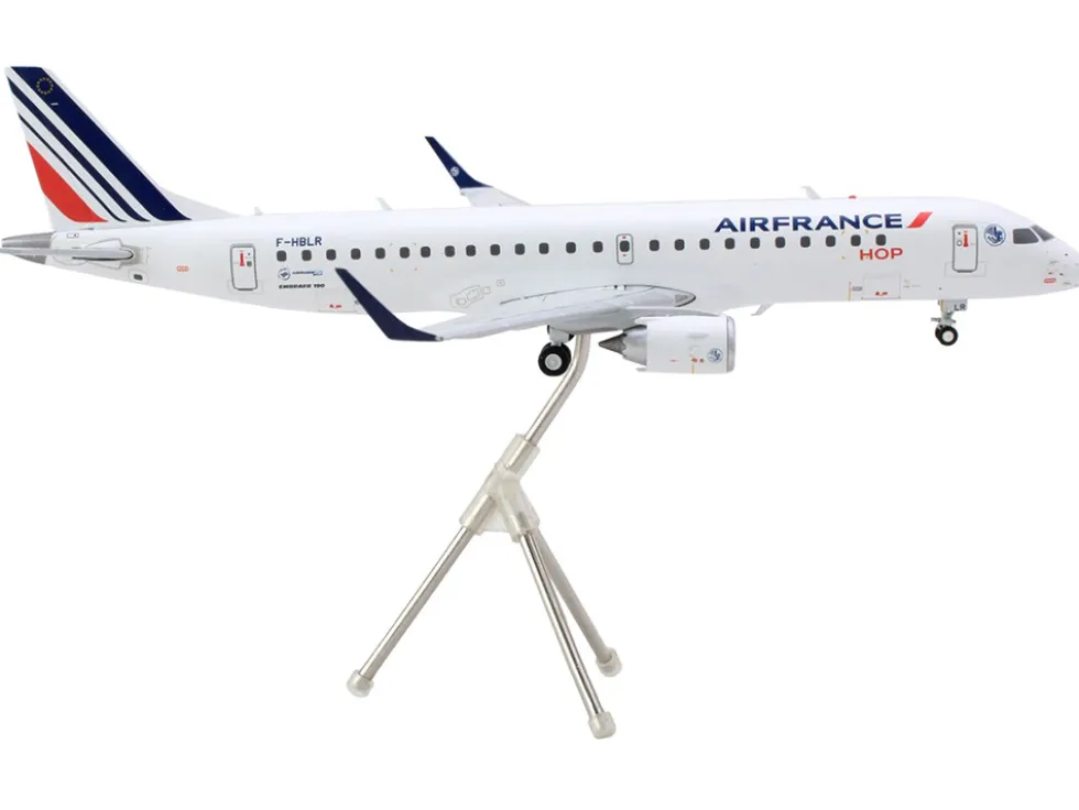 Embraer ERJ-190 Commercial Aircraft "Air France Hop" (F-HBLN) White with Striped Tail "Gemini 200" Series 1/200 Diecast Model Airplane by GeminiJets