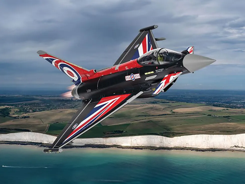 Eurofighter Typhoon FGR4 Aircraft "Blackjack, RAF Typhoon Display Aircraft" (2022) British Royal Air Force "The Aviation Archive" Series 1/48 Diecast Model by Corgi