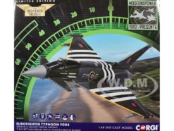 Eurofighter Typhoon FGR4 Fighter Aircraft "ZJ913 FM-G, Moggy, D-Day 80th Anniversary Display Scheme" (2024) Royal Air Force "The Aviation Archive" Series 1/48 Diecast Model by Corgi