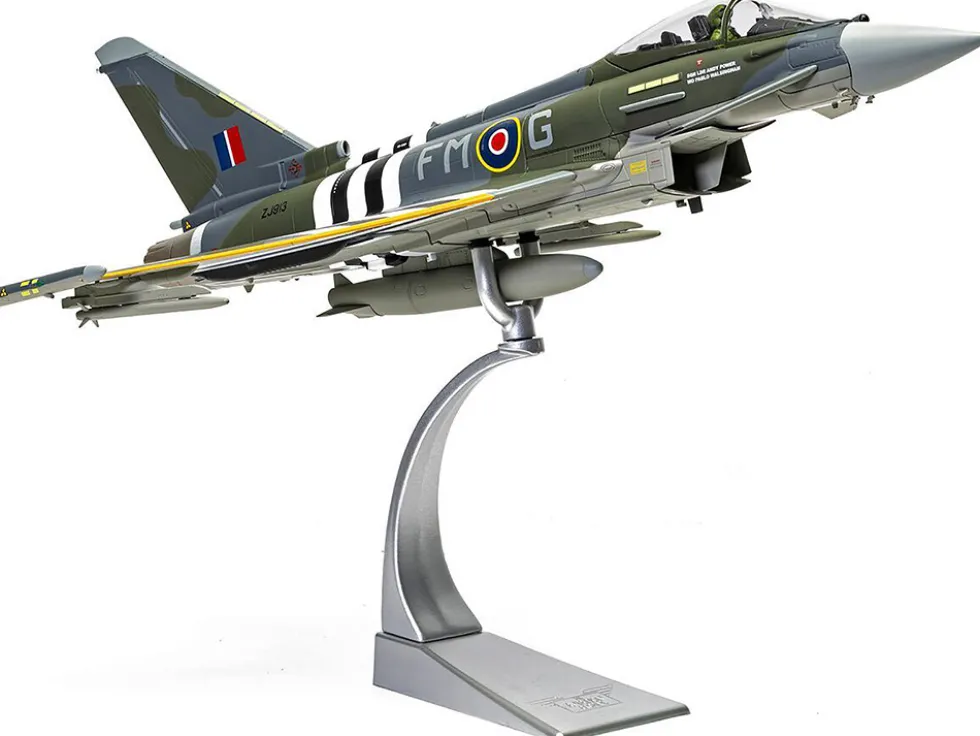 Eurofighter Typhoon FGR4 Fighter Aircraft "ZJ913 FM-G, Moggy, D-Day 80th Anniversary Display Scheme" (2024) Royal Air Force "The Aviation Archive" Series 1/48 Diecast Model by Corgi