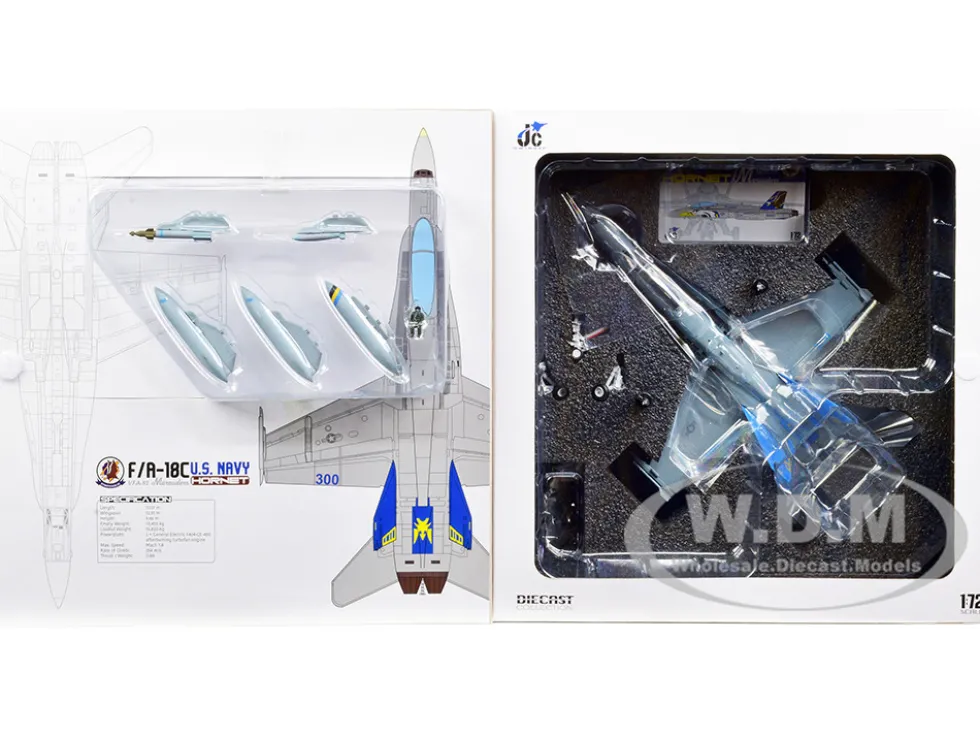 F/A-18C U.S. Navy Hornet Fighter Aircraft VFA-82 Marauders Display Stand Limited Edition 600 pieces Worldwide 1/72 Diecast Model JC Wings JCW-72-F18-014