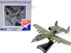 Fairchild Republic A 10A Thunderbolt II Warthog Aircraft Flying Tigers First American Volunteer Group of the Republic of China Air Force 1/140 Diecast Model Airplane Postage Stamp PS5375-4