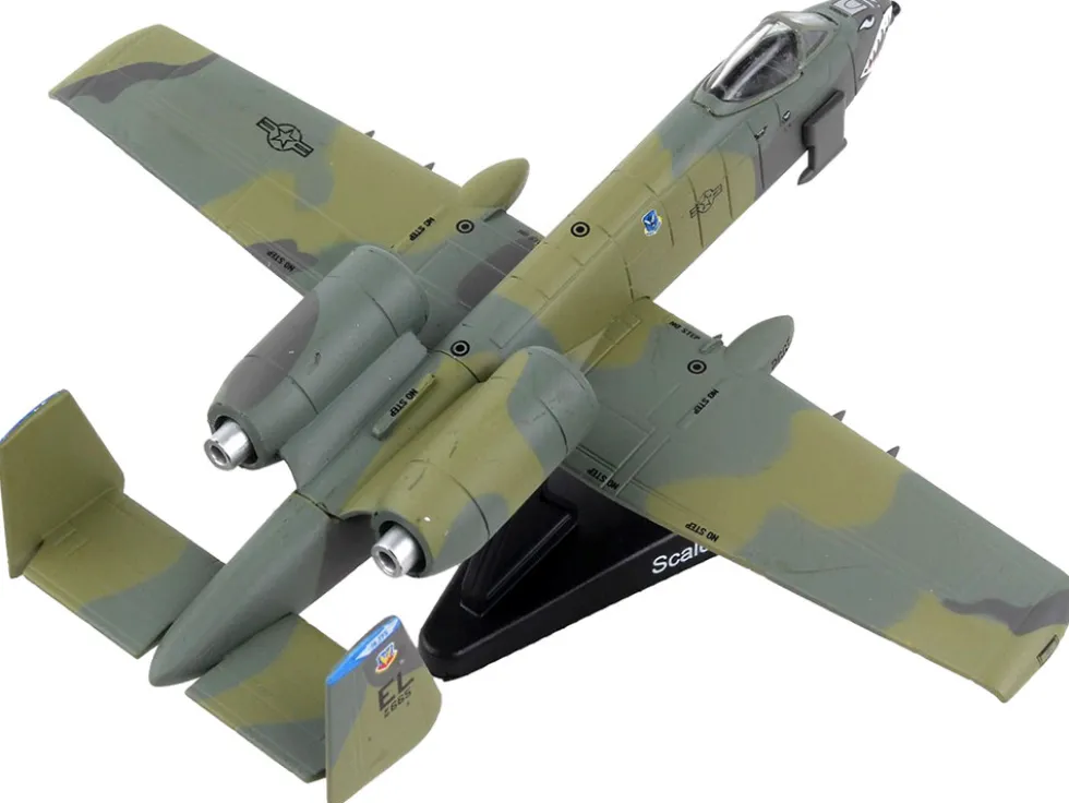 Fairchild Republic A 10A Thunderbolt II Warthog Aircraft Flying Tigers First American Volunteer Group of the Republic of China Air Force 1/140 Diecast Model Airplane Postage Stamp PS5375-4