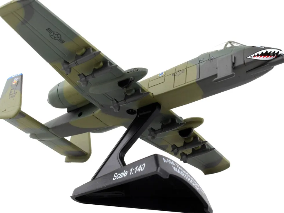 Fairchild Republic A 10A Thunderbolt II Warthog Aircraft Flying Tigers First American Volunteer Group of the Republic of China Air Force 1/140 Diecast Model Airplane Postage Stamp PS5375-4