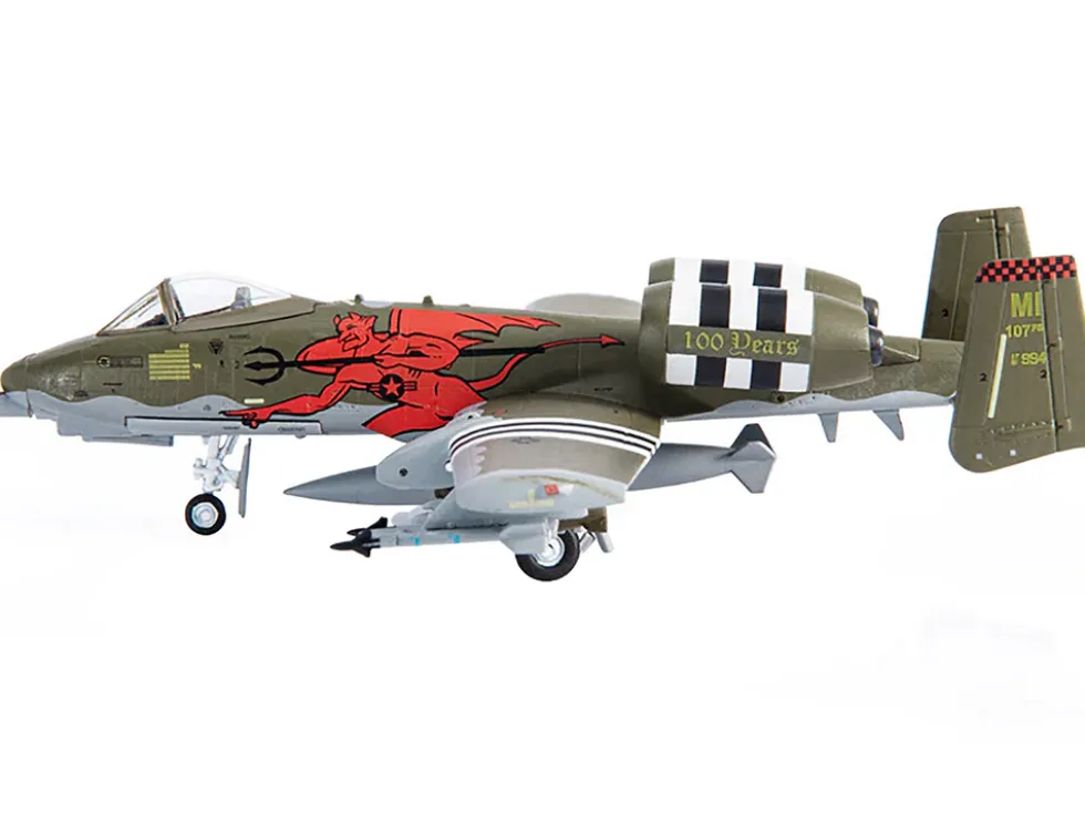Fairchild Republic A 10A Thunderbolt II Aircraft US Air Force 107th Fighter Squadron 100th Anniversary Edition 2018 1/144 Diecast Model JC Wings JCW-144-A10-002