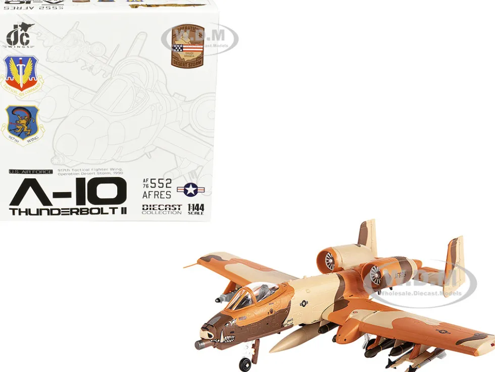 Fairchild Republic A-10C Thunderbolt II Attack Aircraft "917th Tactical Fighter Wing, Operation Desert Storm" (1990) United States Air Force 1/144 Diecast Model by JC Wings