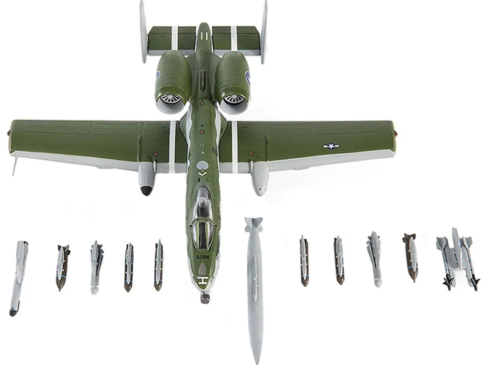Fairchild Republic A 10C Thunderbolt II Attack Aircraft 355th Fighter Wing 354th Fighter Squadron Bulldogs 2020 United States Air Force 1/144 Diecast Model JC Wings JCW-144-A10-003