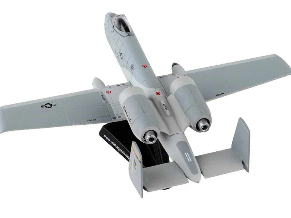 Fairchild Republic A 10 Thunderbolt II Warthog Aircraft 163rd Fighter Squadron Blacksnakes United States Air Force 1/140 Diecast Model Airplane Postage Stamp PS5375-3
