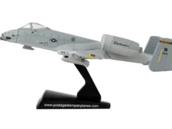 Fairchild Republic A 10 Thunderbolt II Warthog Aircraft 163rd Fighter Squadron Blacksnakes United States Air Force 1/140 Diecast Model Airplane Postage Stamp PS5375-3