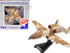 Fairchild Republic A 10 Thunderbolt II Warthog Aircraft Peanut Color Camouflage Scheme United States Air Force 1/140 Diecast Model Airplane Postage Stamp PS5375-2