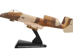 Fairchild Republic A 10 Thunderbolt II Warthog Aircraft Peanut Color Camouflage Scheme United States Air Force 1/140 Diecast Model Airplane Postage Stamp PS5375-2