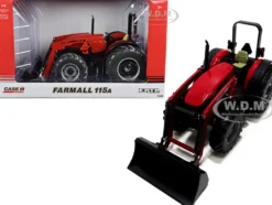 Farmall 115A Tractor L575 Loader Red Black Case IH Agriculture 1/16 Diecast Model ERTL TOMY 44254