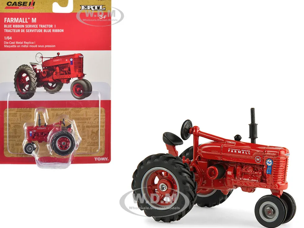 Farmall M Blue Ribbon Service Tractor Red Case IH Agriculture 1/64 Diecast Model ERTL TOMY 44277