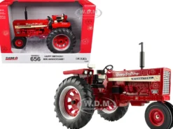 Farmall 656 Narrow Front Tractor "Happy Birthday" Red Metallic "Case IH Agriculture" Series 1/16 Diecast Model by ERTL TOMY