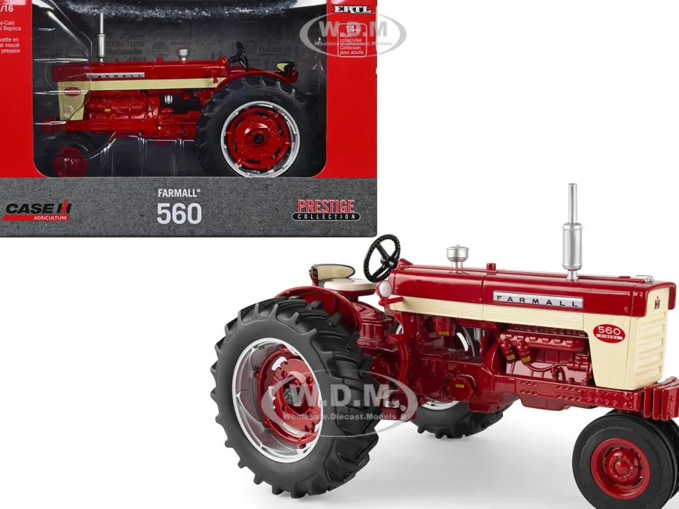 Farmall 560 Narrow Front Tractor Red Case IH Agriculture Series Prestige Collection 1/16 Diecast Model ERTL TOMY 44310