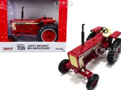 Farmall 706 Wide Front Tractor Red Happy Birthday! Edition Case IH Agriculture Series 1/16 Diecast Model ERTL TOMY 44279