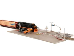 Fast & Furious Final Race Diorama with Toyota Supra Orange and Dodge Charger Black Nano Scene Series model Jada 34915