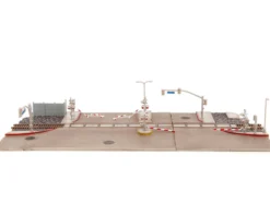 Fast & Furious Final Race Diorama with Toyota Supra Orange and Dodge Charger Black Nano Scene Series model Jada 34915