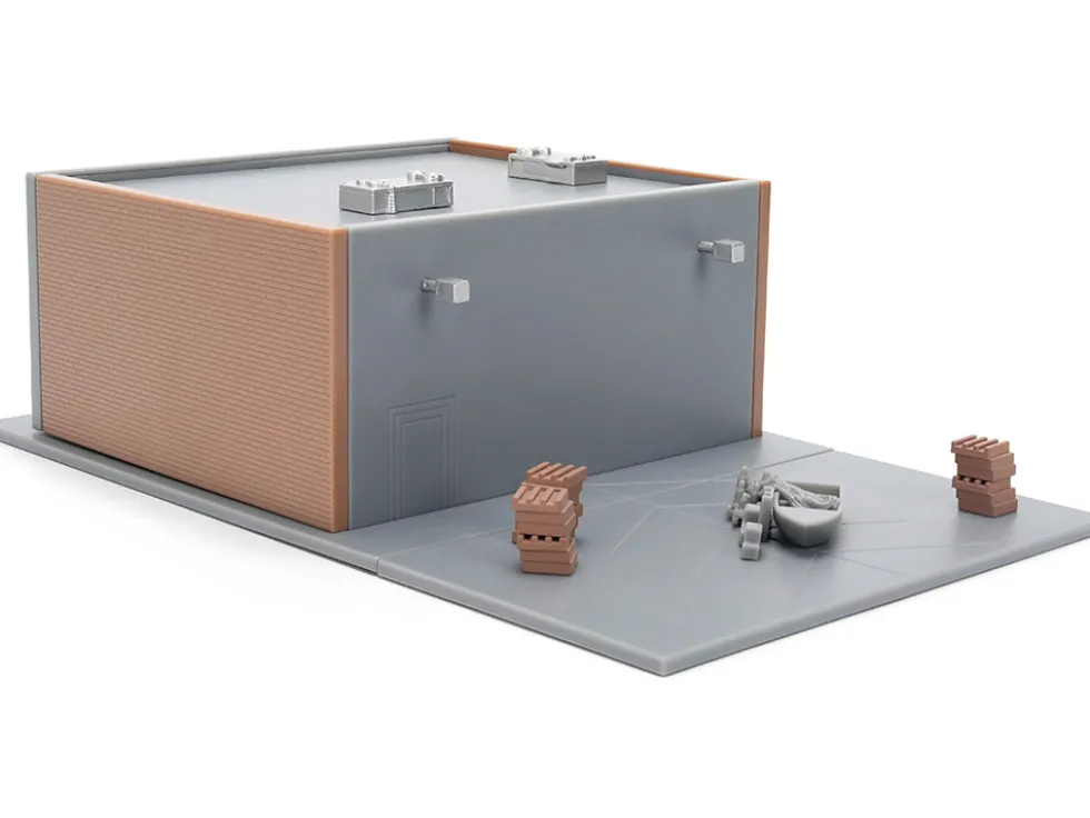 Fast & Furious Han's Garage Diorama with 2 Cars and Accessories "Nano Scene" Series 1/32 Model by Jada