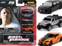 Fast & Furious 9 2021 Movie 3 piece Set Nano Hollywood Rides Series Diecast Model Cars Jada 32481