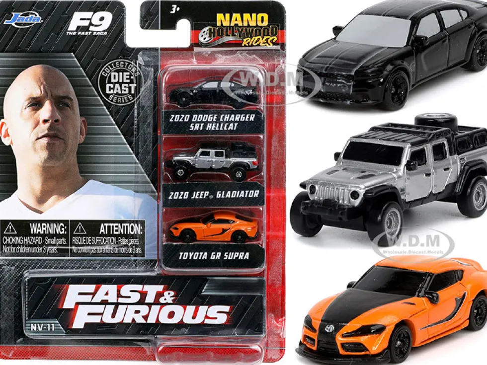 Fast & Furious 9 2021 Movie 3 piece Set Nano Hollywood Rides Series Diecast Model Cars Jada 32481