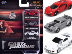 Fast & Furious Movie 3 piece Set Series 4 Nano Hollywood Rides Series Diecast Model Cars Jada 32482