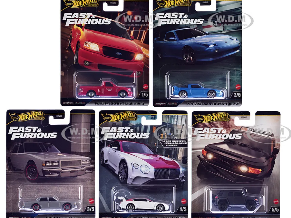 Fast & Furious 2024 5 piece Set H Diecast Model Cars by Hot Wheels